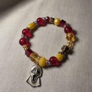 Colorful Beaded Bracelet with Silver Charm